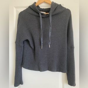 Lett - Ribbed Charcoal Hoodie